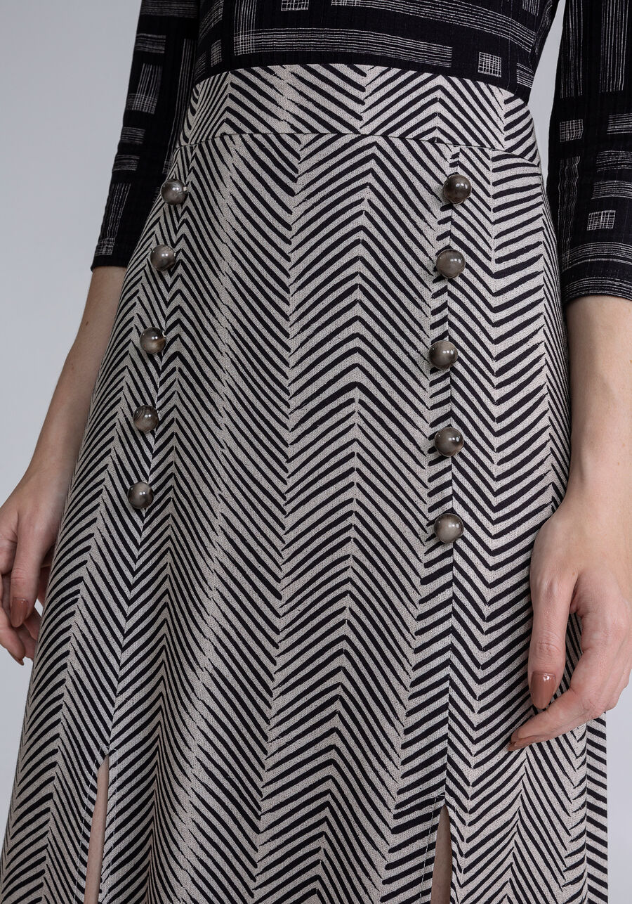 Saia Botões e Fenda Estampa, CAMINHOS. Saia Botões e Fenda Estampa, CAMINHOS, large.