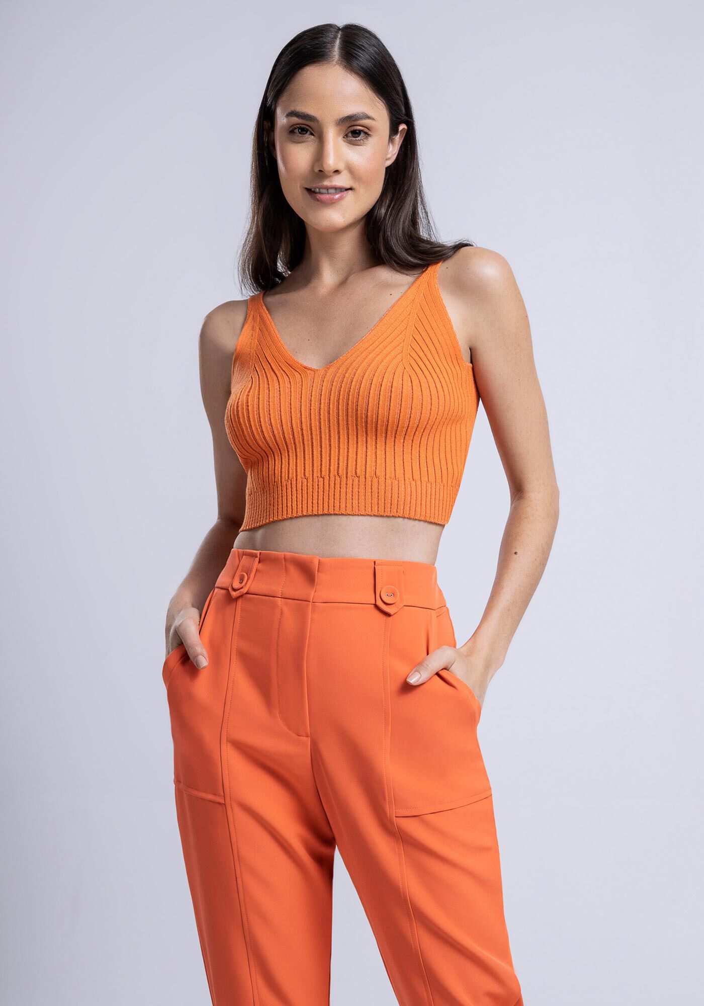 Cal&ccedil;a Carrot Tecido Petra com Detalhe C&oacute;s, , large.