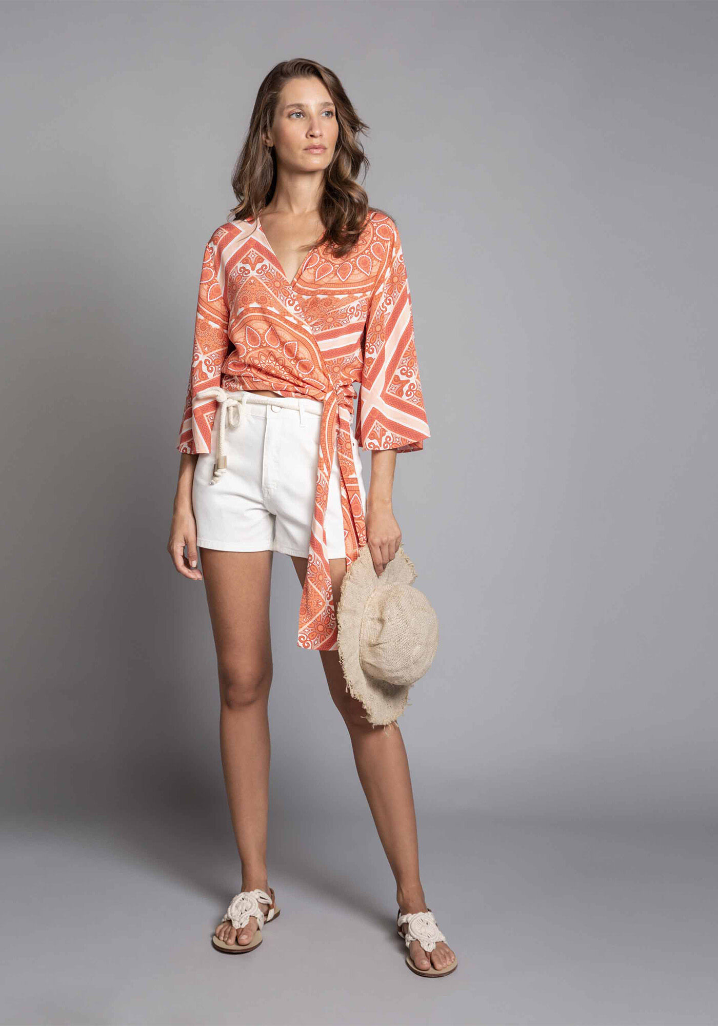 Blusa Envelope Estampa, , large.