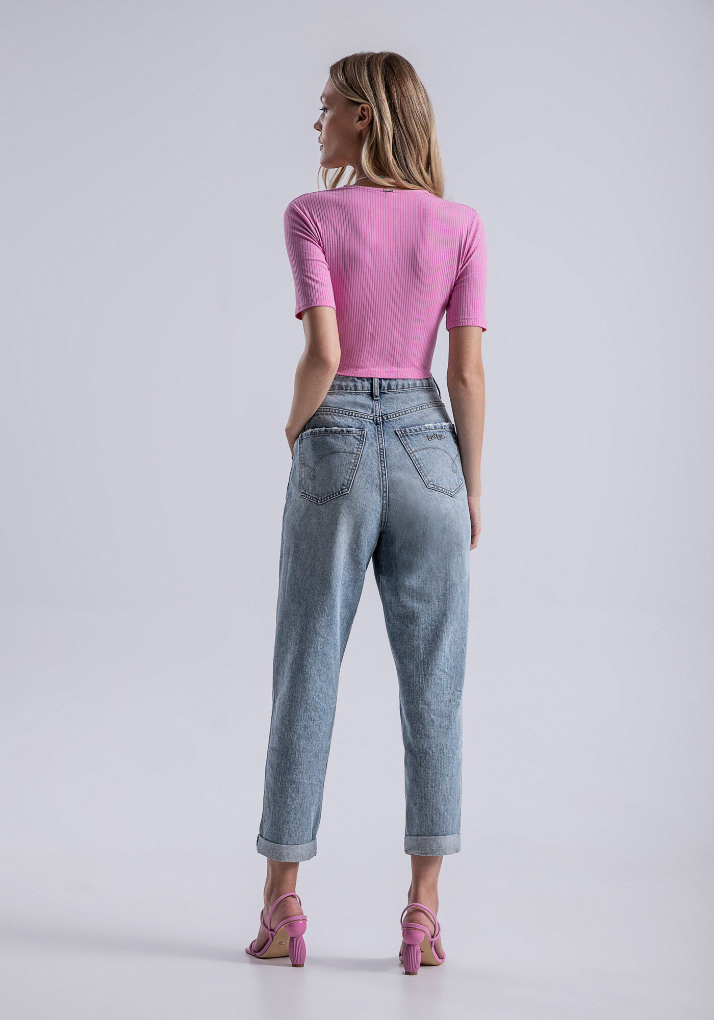 Blusa Cropped Canelada com Bot&otilde;es, , large.