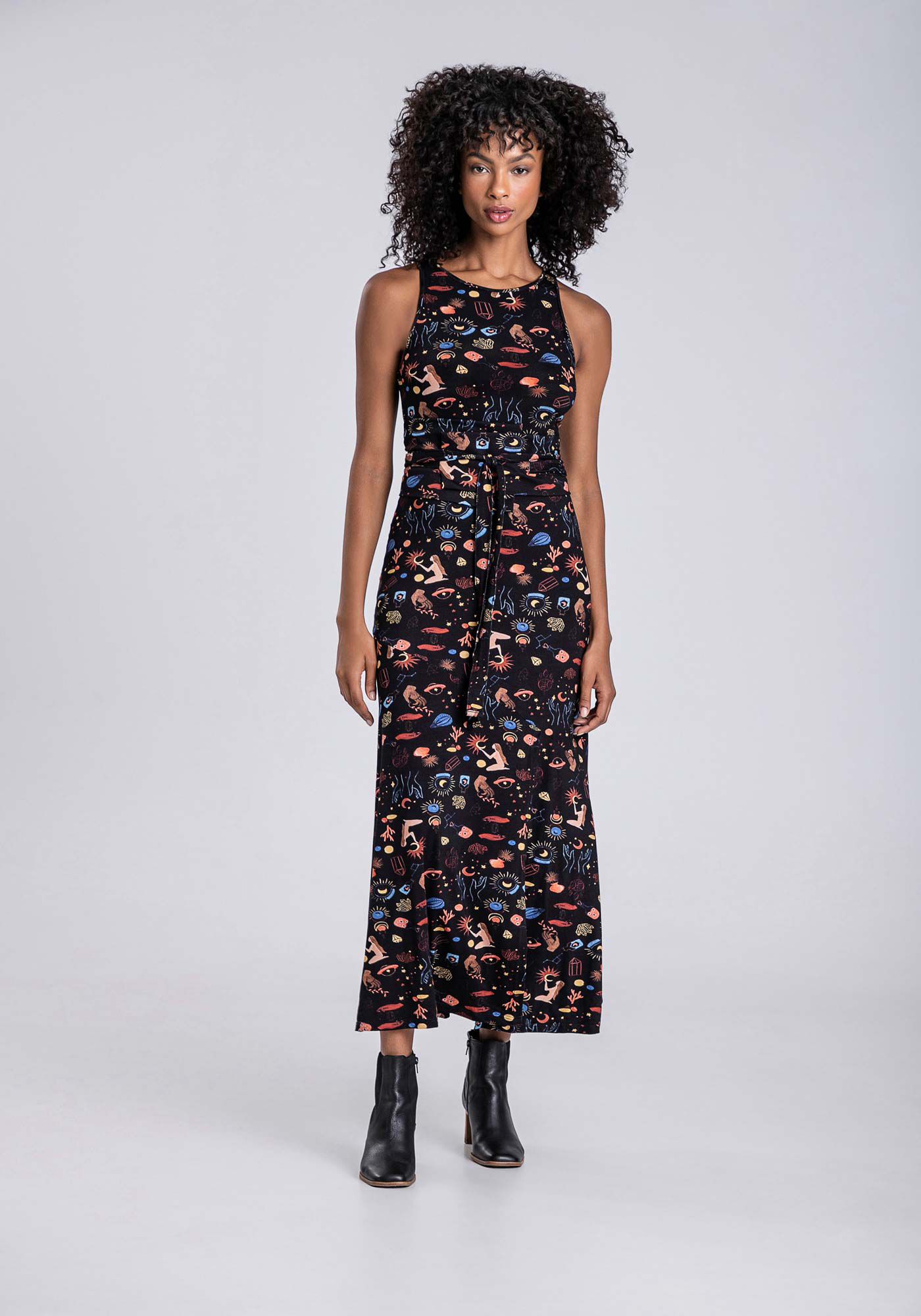 Vestido de malha com fenda clearance