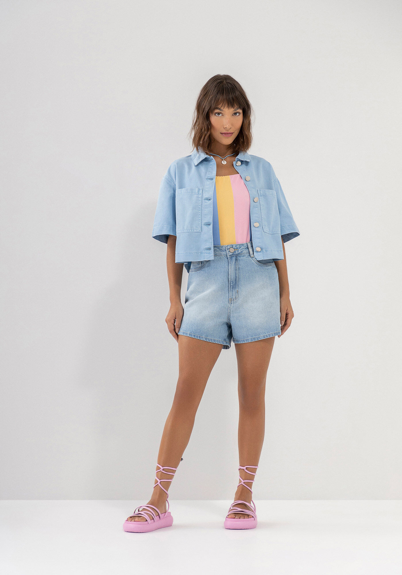 Shorts Jeans Hot Pant Super Alto, , large.