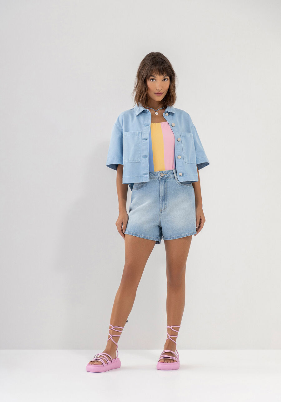 Shorts Jeans Hot Pant Super Alto, . Shorts Jeans Hot Pant Super Alto, , large.