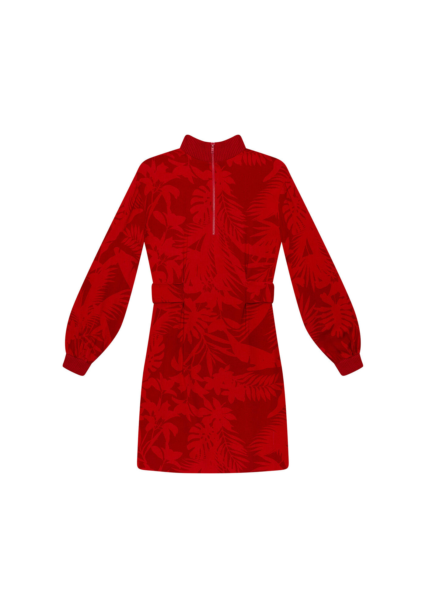 Vestido Gola Alta Z&iacute;per Estampa, , large.