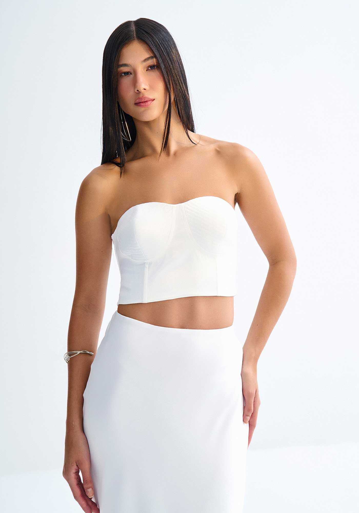 Blusa Cropped Tomara Que Caia Corset com Recorte Busto, , large.