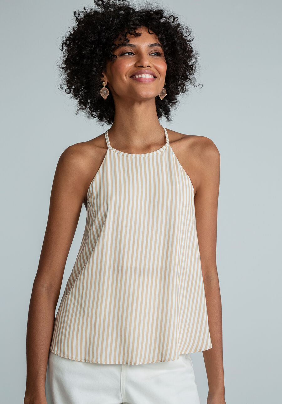 Blusa Detalhe Costas Estampada, GUARDA SOL. Blusa Detalhe Costas Estampada, GUARDA SOL, large.