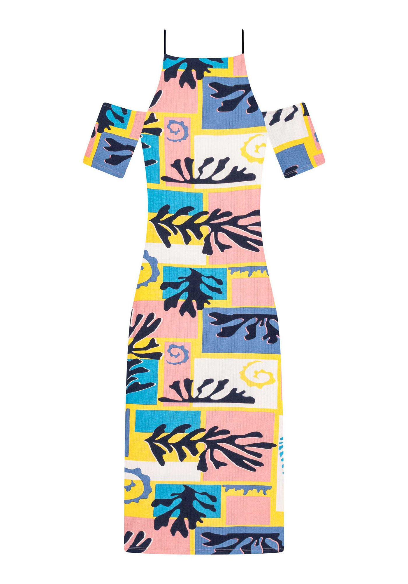 Vestido M&iacute;di Recorte Ombros, , large.