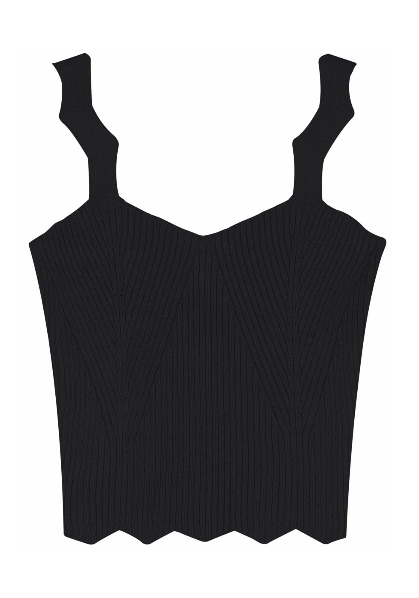 Blusa Cropped em Tric&ocirc; com Al&ccedil;as Onduladas, , large.