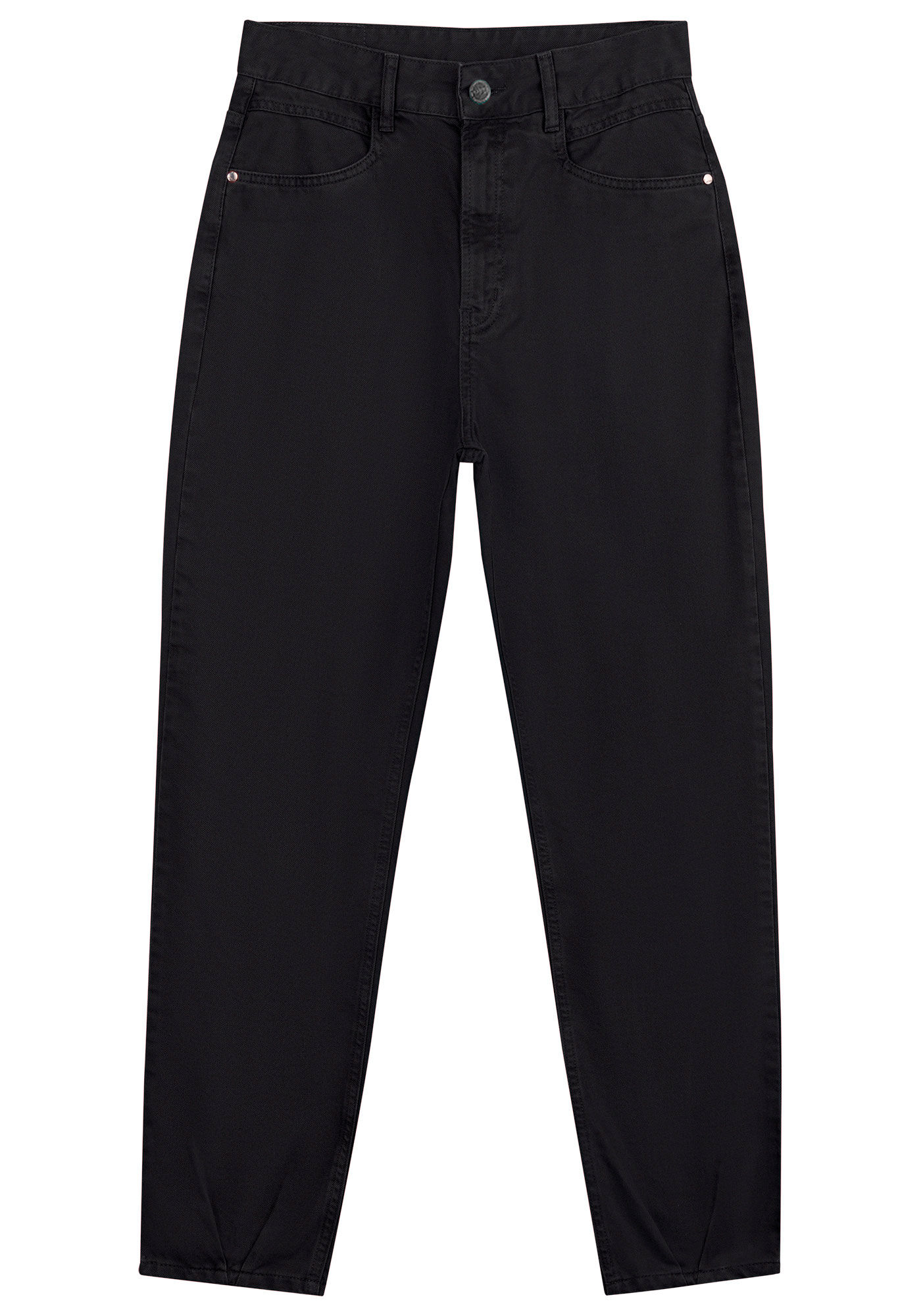 Cal&ccedil;a Sarja Mom Cropped Super Alta com Prega Barra, , large.