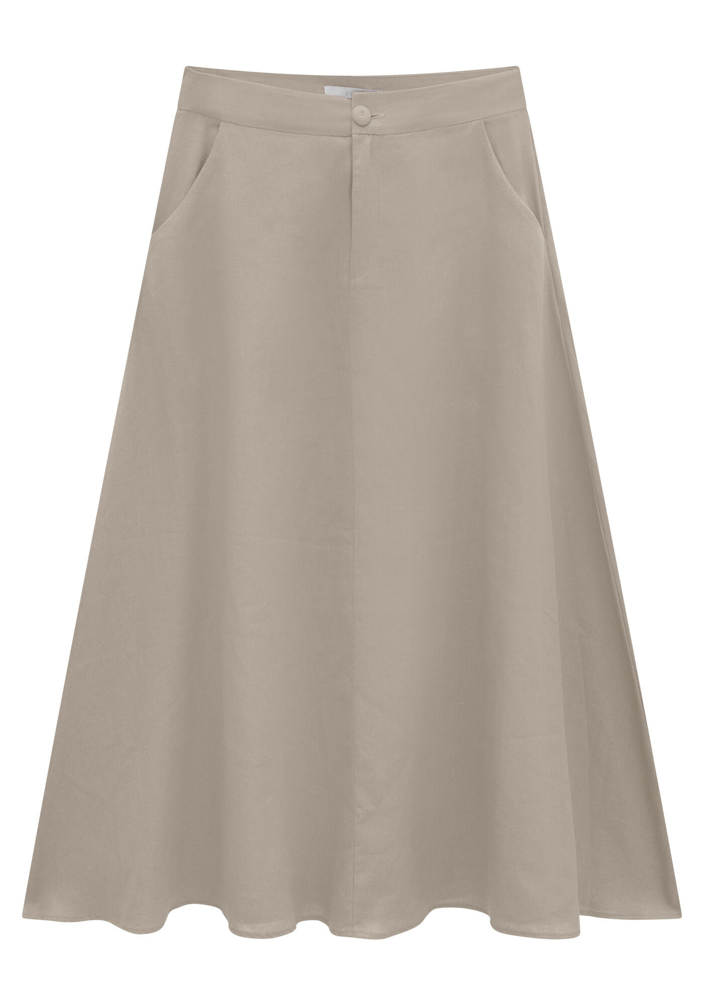 Saia Midi Evas&ecirc; em Linho com Bolsos, , large.