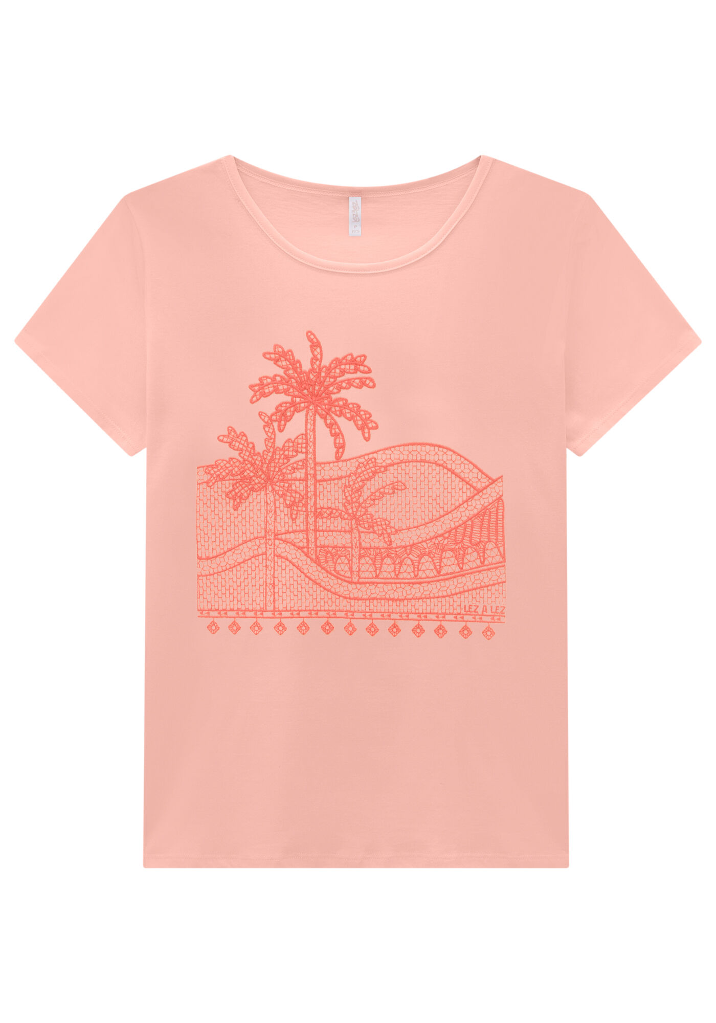 T-Shirt Meia Malha com Bordado, SALMAO SENSACAO, large.