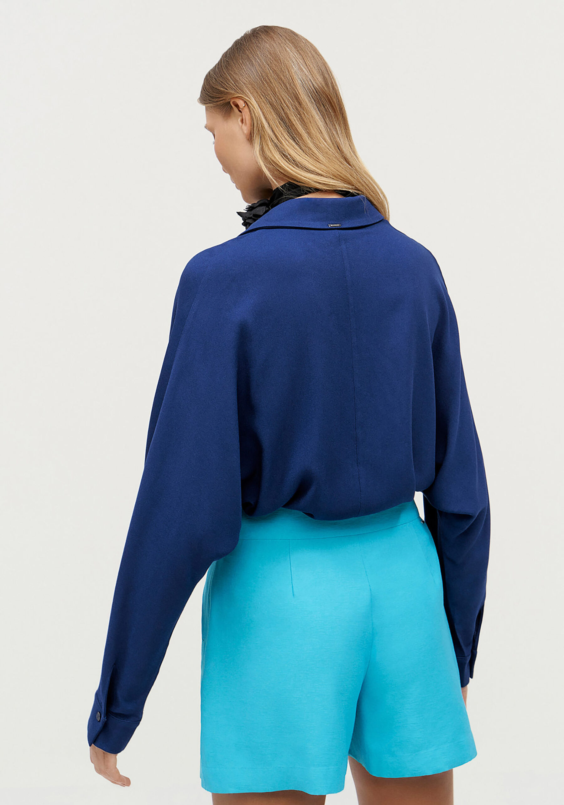 Camisa Manga Longa em Crepe, AZUL STARRY. Camisa Manga Longa em Crepe, AZUL STARRY, large.