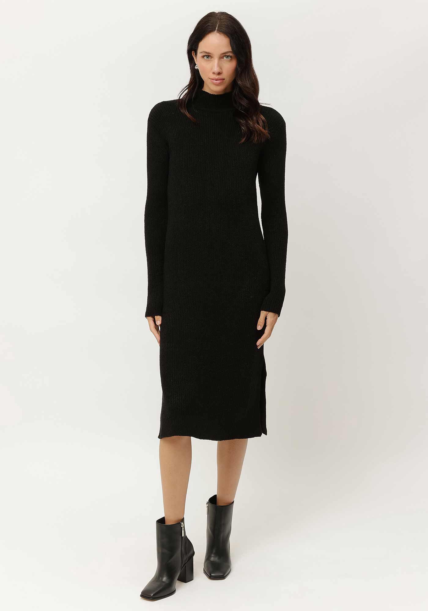 Vestido Midi em Tric&ocirc; com Fenda Lateral, , large.