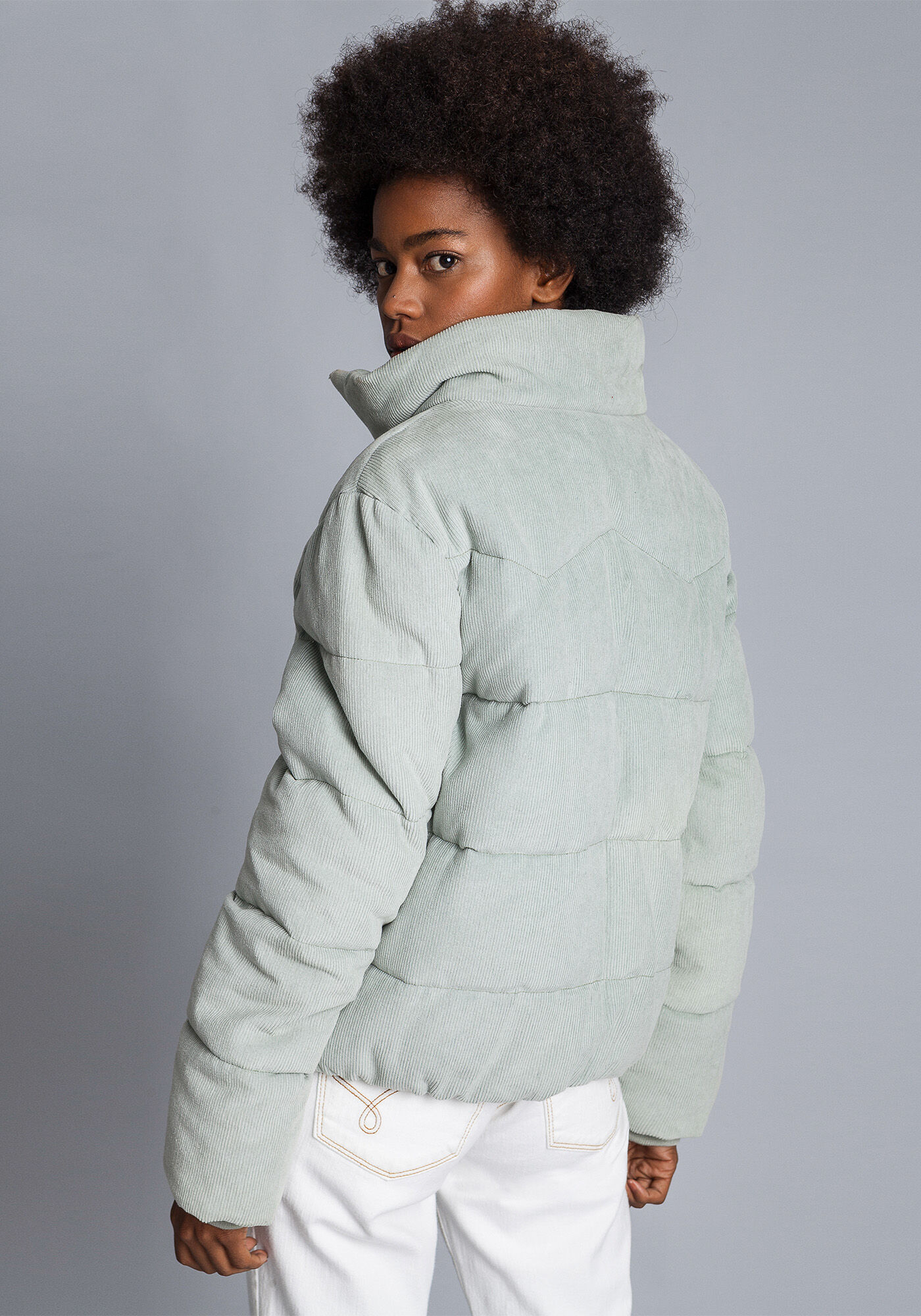 Jaqueta puff gola alta, , large.