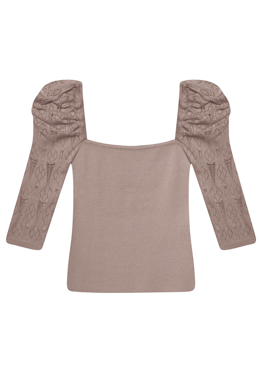 Blusa em tricô, . Blusa em tricô, , large.