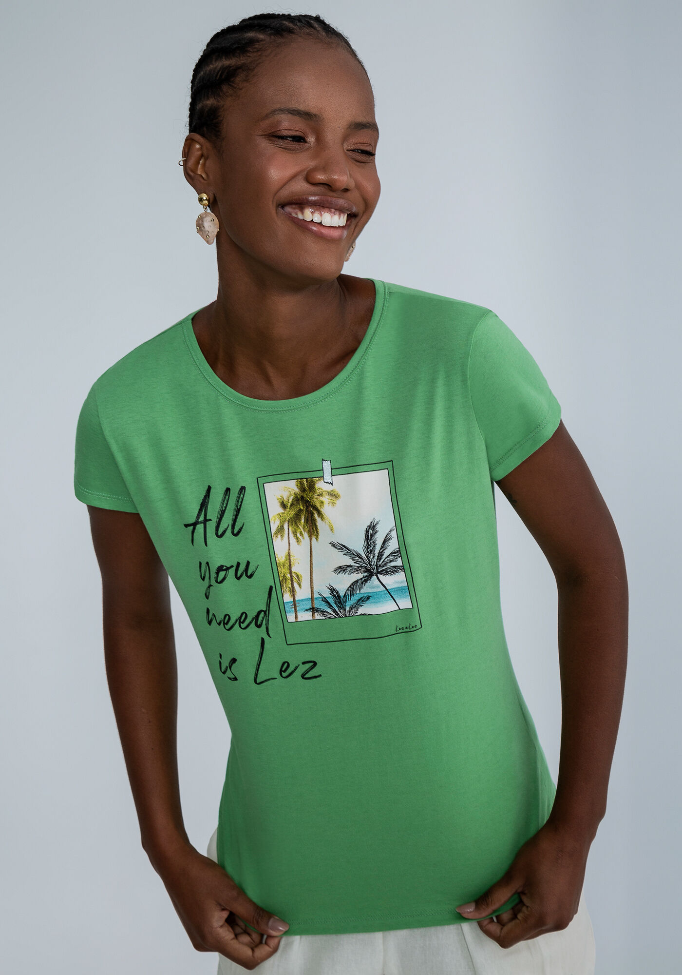 Blusa Manga Curta Estampada, , large.