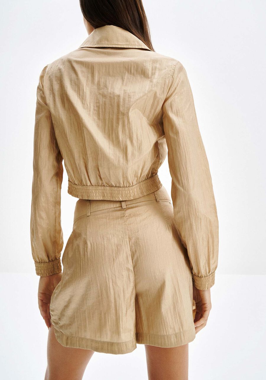 Shorts Utilitário em Nylon com Brilho, . Shorts Utilitário em Nylon com Brilho, , large.