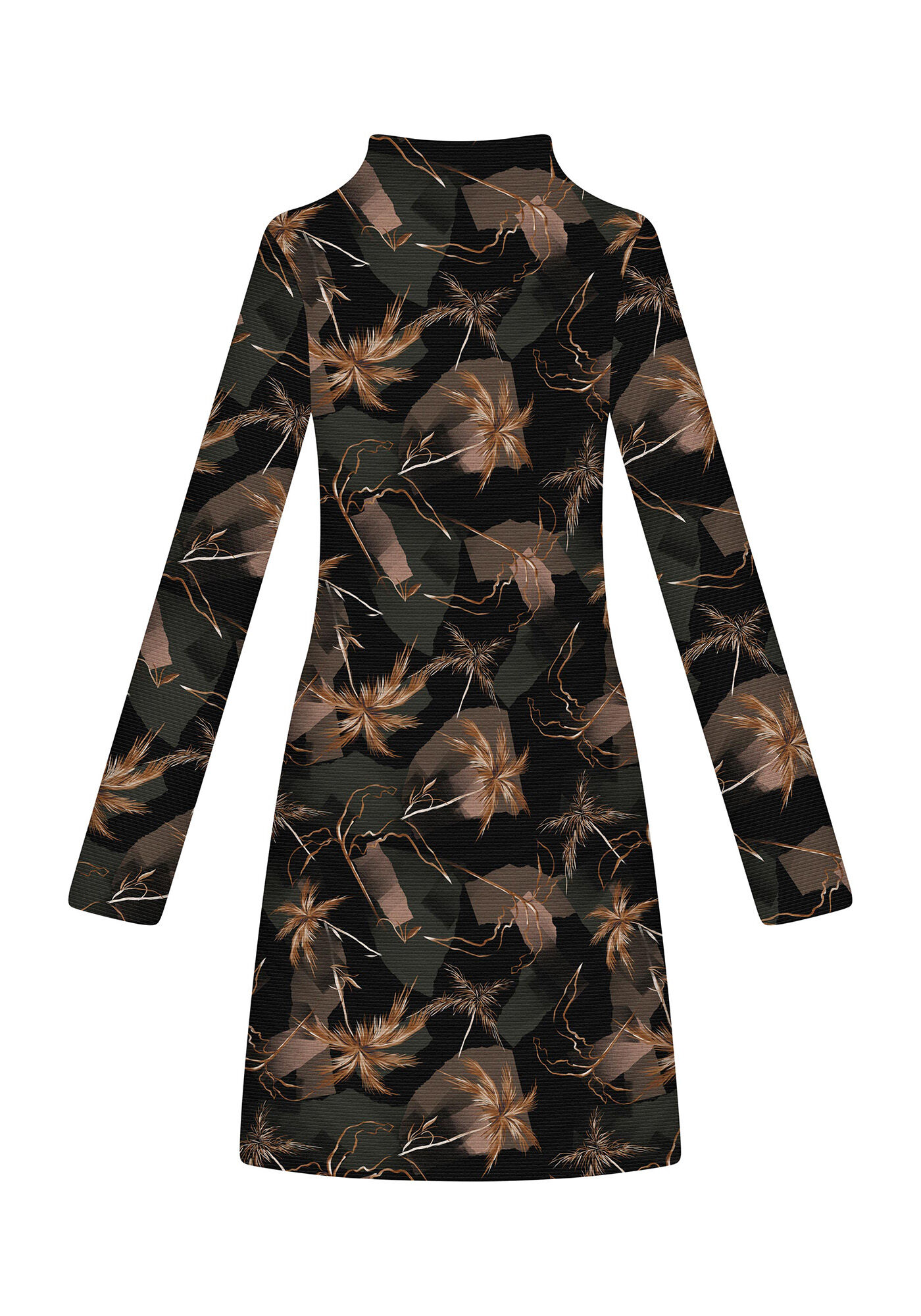 Vestido Manga Longa Gola Alta, , large.