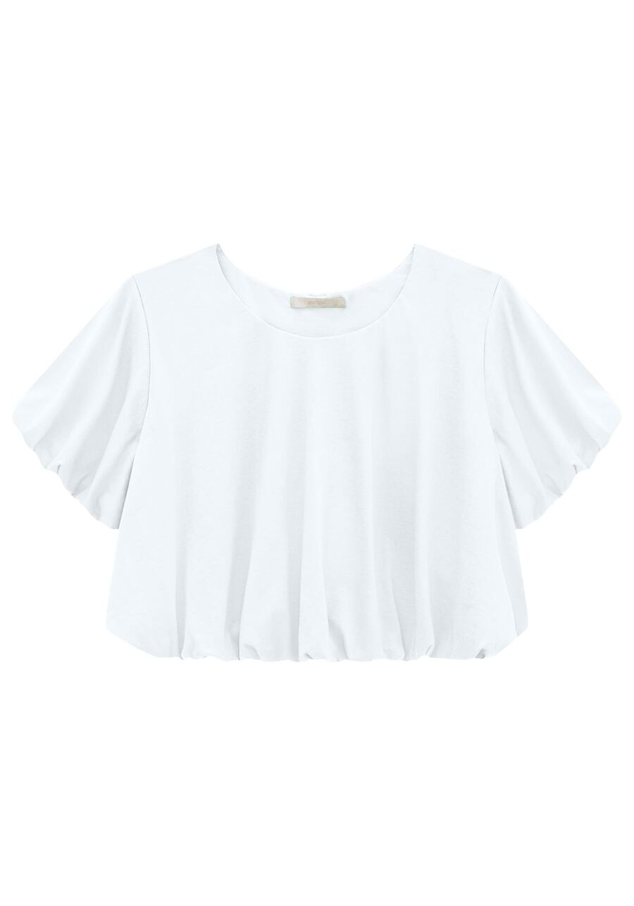 Blusa Cropped em Malha Balonê, . Blusa Cropped em Malha Balonê, , large.