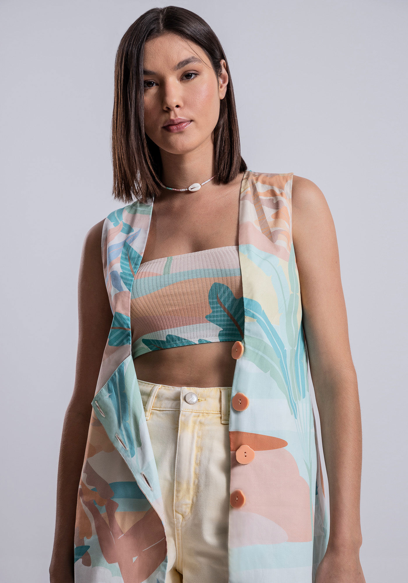 Blusa Estampada com Top Reto, , large.