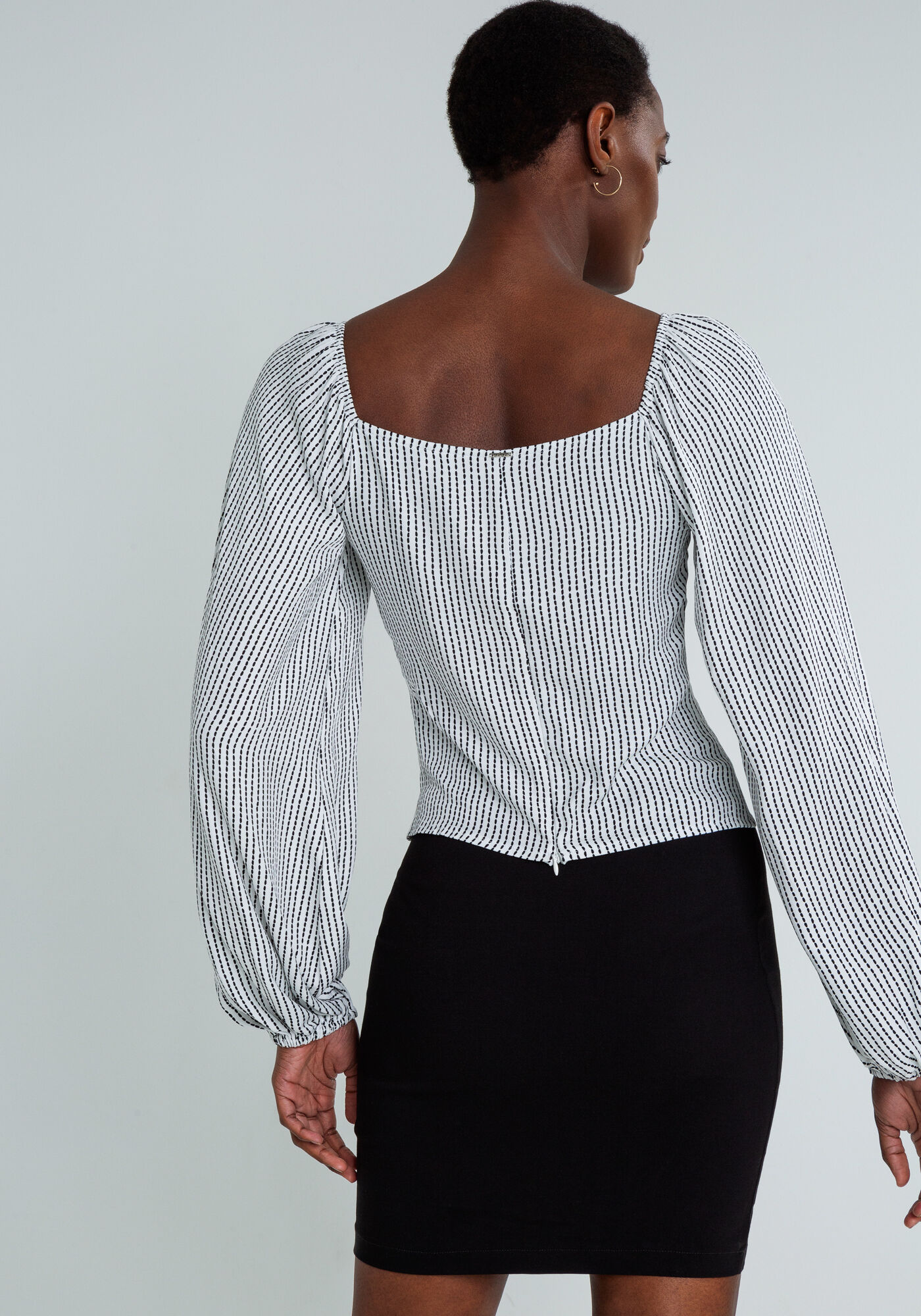 Blusa Cropped Manga Bufante, , large.