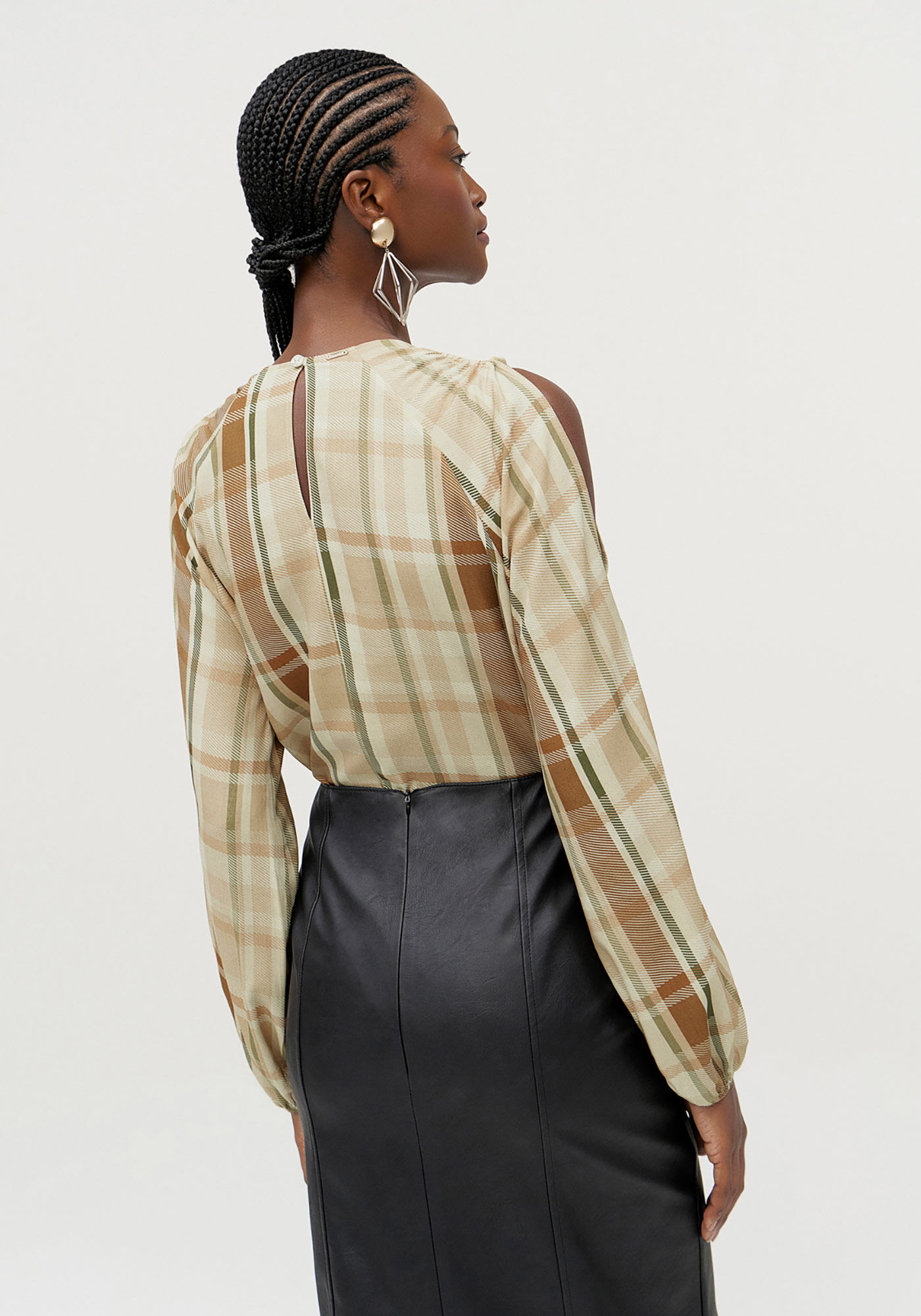 Blusa Manga Longa Estampa com Recorte Ombros, , large.