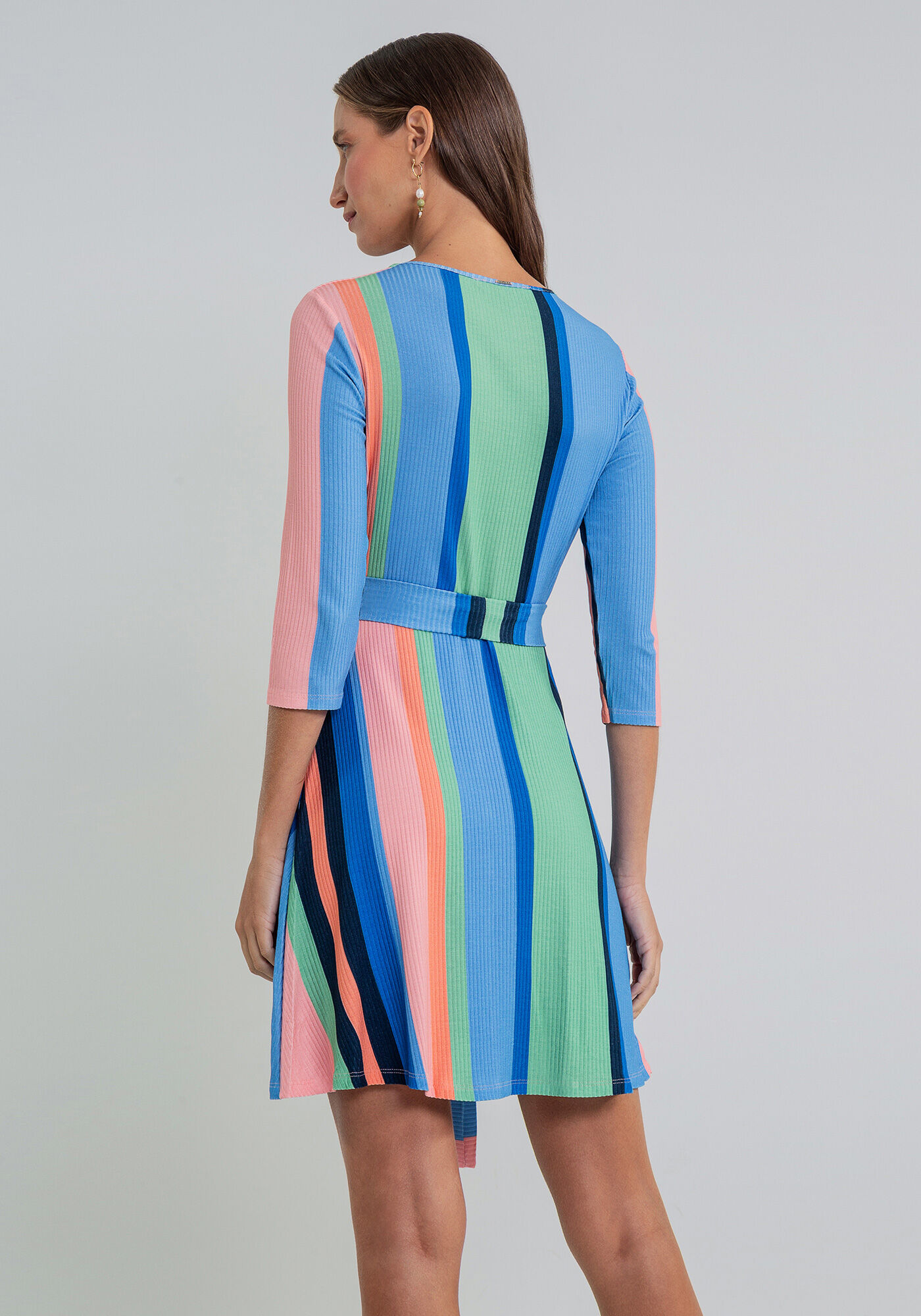 Vestido Manga 3/4 Evas&ecirc; Cinto, , large.