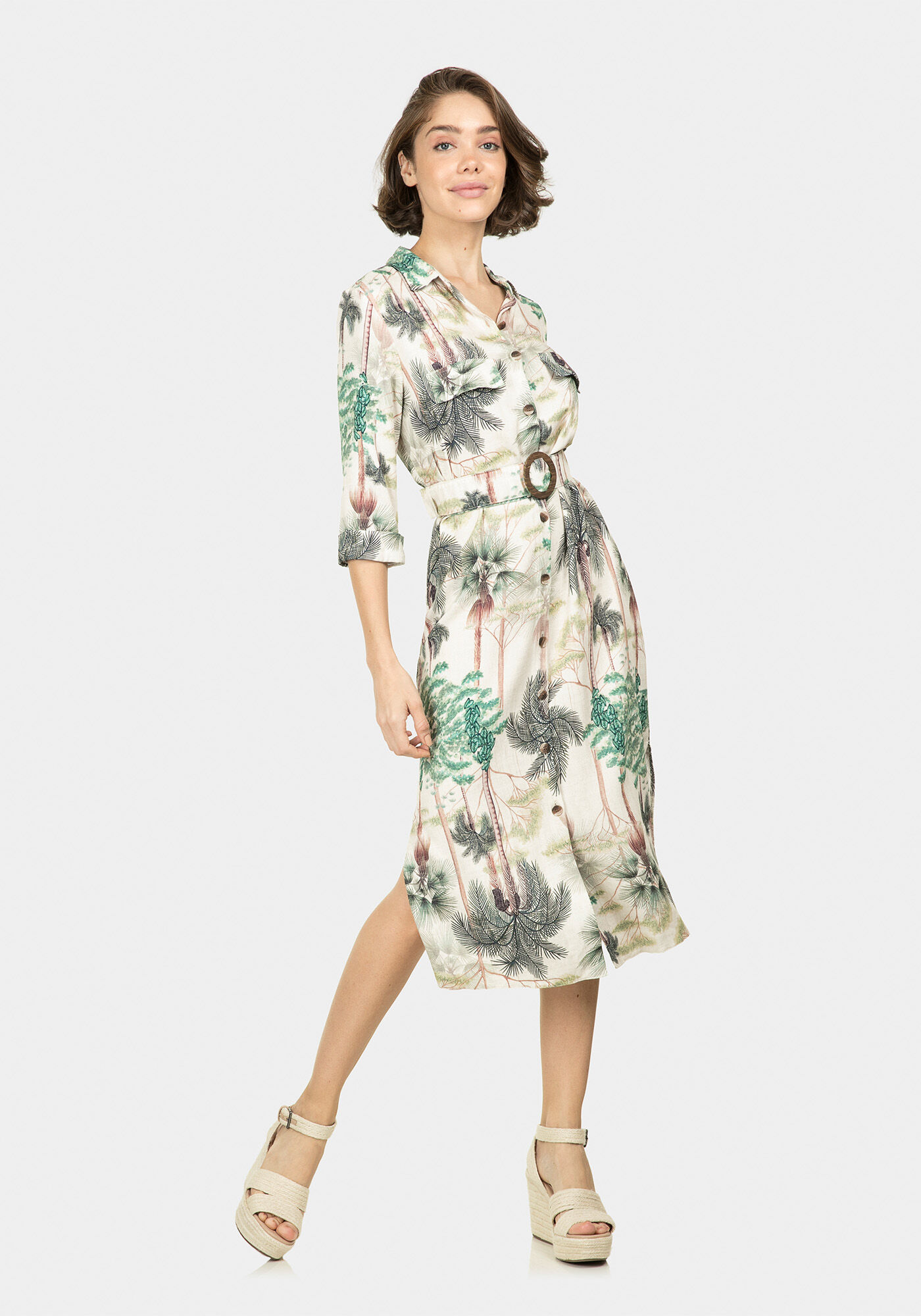 Vestido Chemise M&iacute;di Estampa, , large.