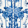 Camisa Estampada Boyfriend Com Mangas 3/4 E Amarrações, FRAME AZUL, swatch.