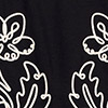 Vestido Curto De Mangas Longas Com Bordados Em Relevo, PRETO, swatch.