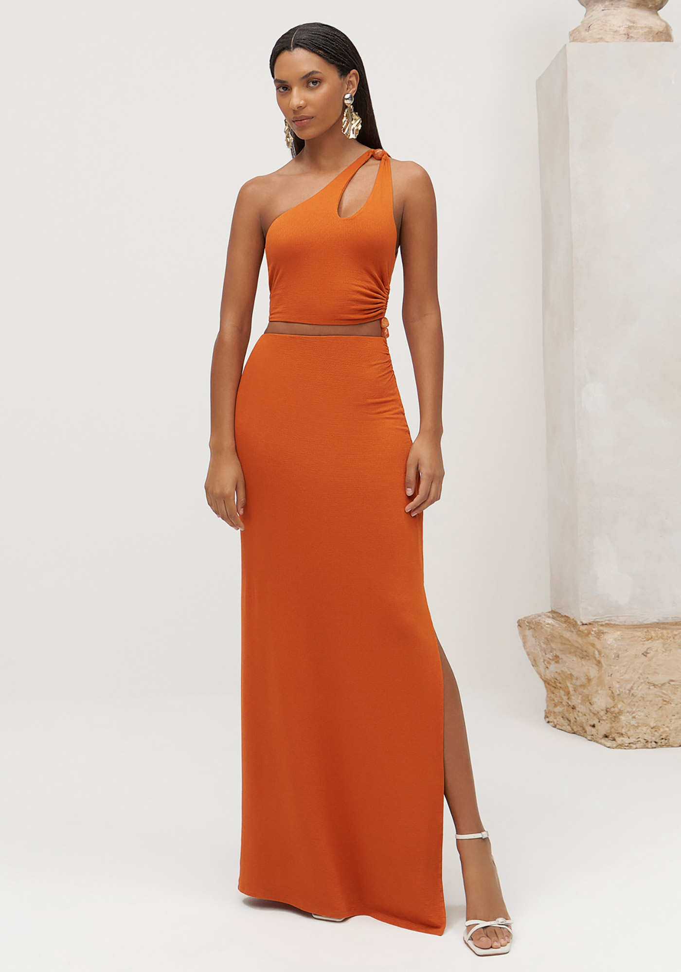 Vestido Longo Ombro Só com Cut Out | Lez a Lez