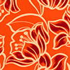 Blusa De Mangas Curtas Estampada Com Gola Redonda, BELL FLOWERS LARANJA, swatch.