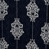 Vestido Curto Estampado Com Mangas Amplas E Gola Alta, CUTWORK MARINHO, swatch.