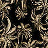 Vestido Longo Estampado Com Recortes Laterais E Enfeite, COQUEIRO PRETO, swatch.