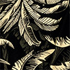 Blusa Curta Estampada Com Mangas 3/4 E Amarrações, COQUEIRO PRETO, swatch.