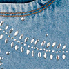 Shorts Jeans Com Cintura Média E Aplicações De Strass, JEANS, swatch.