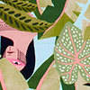 Shorts Estampado em Viscose com Amarração, FLORESTA, swatch.