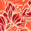 Blusa Estampada De Mangas Amplas Com Amarração Frontal, BELL FLOWERS LARANJA, swatch.