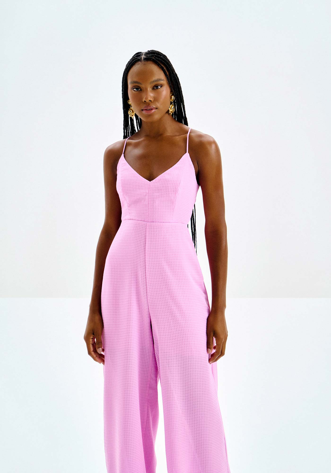 Macacão Longo Texturizado com Recorte Costas | Lez a Lez