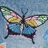 Shorts Jeans Cintura Alta com Bordado Borboleta, JEANS, swatch.