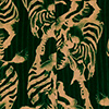 Macacão Longo Estampado Transpassado De Mangas Curtas, ZEBRA PLISSE VERDE, swatch.