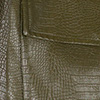 Camisa Alongada De Mangas Longas Com Bolsos Em PU Croco, VERDE AZEITONA, swatch.