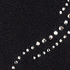 Vestido Curto Reto em Viscose com Ondas Strass, PRETO REATIVO, swatch.