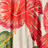 Vestido Curto Estampado Com Mangas Amplas E Decote Em V, HIBISCOS BEGE, swatch.