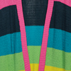 Cardigan Oversized em Tricô Listrado, ROSA PITAYA, swatch.